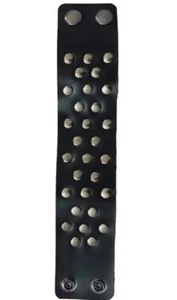 Bracciale in vera pelle unisex braccialetto largo nero marrone - Foto 1 di 7