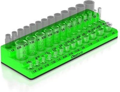 Magnetic Socket Organizer 1/4inch Drive 3 Row Magnetic Tool Organizer & Socket - Image 1 of 2