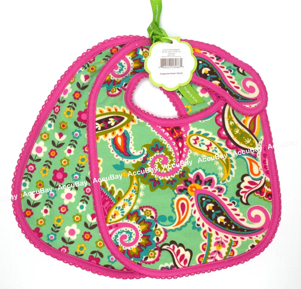 Juego de baberos Vera Bradley (incluye 2 baberos) TUTTI FRUTTI Vera Bradley nuevo con etiquetas Foto 1 de 1