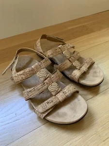 Vionic Women's Size US 7 EU 38 Amber Cork Print Comfort Ankle Strap Sandals - Picture 1 of 4