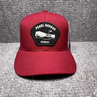 Pearl Harbor Sombrero Gorra Correa Trasera Ajustable Rojo Hawaii Memorial Recuerdo Parche Foto 1 de 4