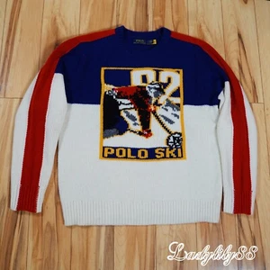 NWT NEW Men's Polo Ralph Lauren Wool -Blend Ski 92 Knit Crewneck Sweater $398 L - Picture 1 of 18