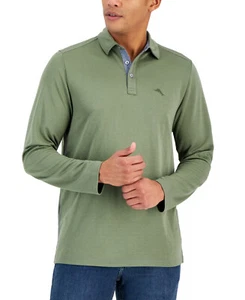 Tommy Bahama Men's Kohala Peak Long-Sleeve Polo Shirt, DK Fern, Medium - Picture 1 of 1