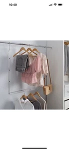 2 Tier Adjustable Closet Rod Double Your Closet Space Closet Organizers - Picture 1 of 9