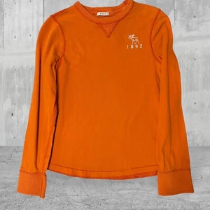 Abercrombie & Fitch Kids Orange Shirt Boys Long Sleeve Top Size L - Picture 1 of 6