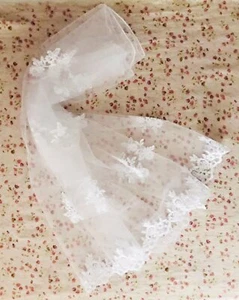 27.6" x 0.86 yd Organza Embroidered Floral Headwear Wedding ~ Fast Shipping - Picture 1 of 7