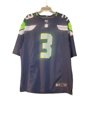 Футболка NFL Nike On Field Seattle Seahawks No3 Wilson темно-синяя неоново-зеленая размер X-Large - Изображение 1 из 4