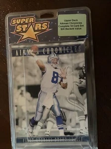 UNOPENED 1996 UPPER DECK FOOTBALL TROY AIKMAN CHRONICLES 10 CARD BLOW-UP SET - Picture 1 of 2