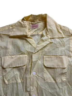 Vtg 50s 60s Towncraft Shirt Penneys Nylon Loop Collar MCM Plaid Mens Small - Image 1 of 4