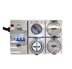 Power Board 32 Amp 5 Pin 3 Phase to 1 x 20 Amp 5 Pin and 2 x 15 Amp Outlets - Imagen 1 de 2