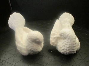 A.Santini Alabaster weiß creme Taube Love Birds VINTAGE PAAR, mit Etikett - Bild 1 von 4