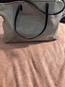 L.A.M.B. Gwen Stefani Gray Leather Tote Bag Purse - Picture 1 of 9