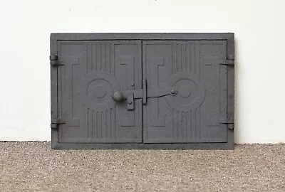 Old Door 42.5 Cm X 27.5 Cm Old Iron Fire Door Clay/bread Oven Pizza Smoke House • 103.69£