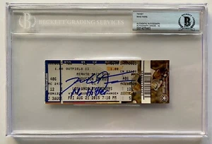 MIKE FIERS SIGNIERT 21.08.15 GEWINN "NO HITTER" TICKET BECKETT AUTHENTIC AUTO 10 - Bild 1 von 2