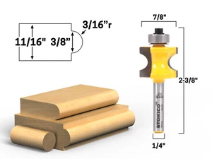 3/16" Radius Bullnose Router Bit - 1/4" Shank - Yonico 13114q - Picture 1 of 1