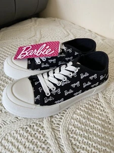 Girls Barbie Trainers Black And White Size Uk 3  - Picture 1 of 8