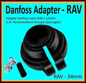 3 x Adapter RAV - 34mm Danfoss auf Standard Thermostat M30x1,5mm Fritz DECT 301 - Bild 1 von 8