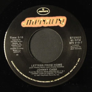 JOHNNY CASH: w. lee o'daniel / letters from home MERCURY 7" Single 45 RPM - Picture 1 of 2