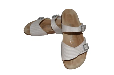 Sandalia BIRKENSTOCK Birki's Lavanda Blanca Rayas EU 37 L6 Deslizable Estrecha Punta Abierta Foto 1 de 4