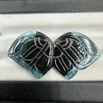 Beautiful Bi Color Tourmaline Carved Butterfly, Genuine Tourmaline Butterfly - Image 1 of 4