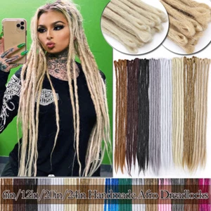 100% Handmade Natural Crochet Braiding Long As Human Hair Extensions Dreadlocks - Picture 1 of 59
