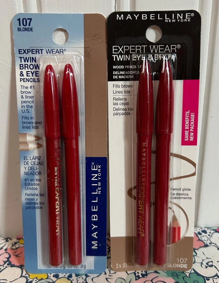 4 MAYBELLINE EXPERT WEAR - BLONDE - TWIN BROW EYE PENCIL EYEBROW - # 107 - Image 1 of 1
