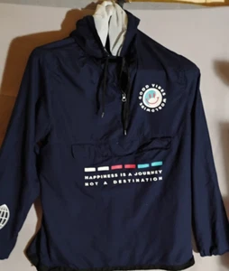 Brooklyn Cloth 1/4 Zip Lightweight Windbreaker Jacket Good Vibes Mens Large - Picture 1 of 10