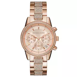 Michael Kors Women's Ritz Stainless Steel Watch With Crystal Topring MK6485 - Picture 1 of 2