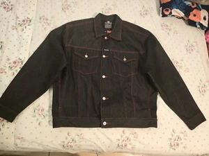 vintage karl kani denim jacket black Red Stitching XL - Picture 1 of 19