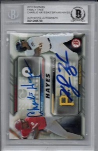 Charlie & Ke'Bryan Hayes 2016 Bowman Family Tree Autographed Signed Card Beckett - Picture 1 of 1