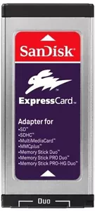 SanDisk ExpressCard Reader/Writer SD SDHC MS Memory Stick Duo MacBook Pro/PC NEW - Picture 1 of 3