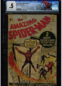 AMAZING SPIDER-MAN #1 CGC .5 1963 ORIGINAL SERIES COMPLETE SPECIAL LABEL CTOW PG - Bild 1 von 3