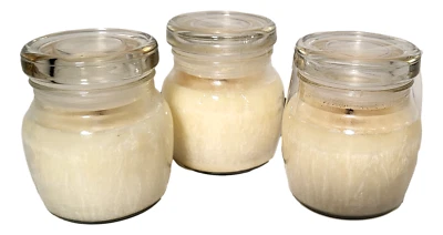 Paquete de 3 frascos de natillas vainilla blancas pequeñas 198 velas perfumadas a granel Foto 1 de 3