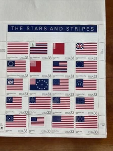 SCOTT 3403 - 33 Cent The Stars and Stripes Souvenir Sheet of 20 MNH CV $29.50 - Picture 1 of 1