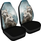 Wolves Car Seat Cover - Set of 2 Wolf Universal Front Seat Protection Decoration