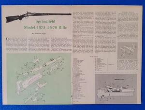 1960 SPRINGFIELD MODEL 1873 RIFLE ILLUSTRATED PARTS BREAKDOWN 2 PAGE ARTICLE/AD - Picture 1 of 1