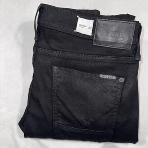 Hudson Men's 33x34 Greyson Cargo Biker Jeans Black Stretch Denim Pants - Picture 1 of 12