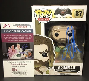 Jason Momoa Signed Aquaman Funko Pop Vinyl 87 Autographed JSA COA Dc Comics - Picture 1 of 4