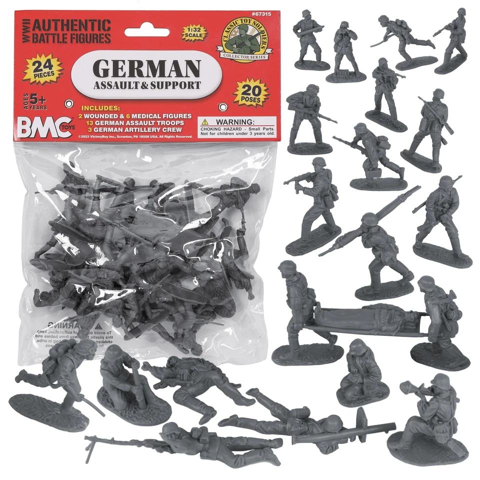 BMC CTS WW2 German Assault Medical Plastic Army Men Classic Toy Soldier Figures