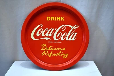 Vintage Coca Cola Werbetray Rot Farbe Metall Lecker Erfrischendes Getränk "7 - Bild 1 von 4