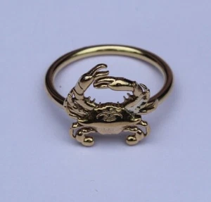 True Crab Ring Gothic Animal Ring Pinky Mens Silver ring Women Brass Ring - Picture 1 of 1