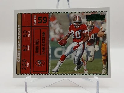 2022 Panini Contenders GDT-JRI Jerry Rice Game Day Ticket Emerald Football Card - Image 1 of 2