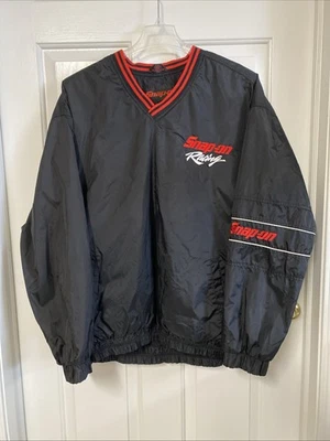 Snap On Racing Pullover Windbreaker Jacket Mens XL V Neck Embroidered - Image 1 of 4