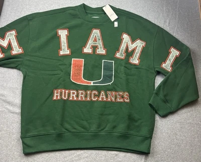 Sudadera Hollister University of Miami Hurricanes Boxy Gráfico Crew Talla L Nueva con Etiquetas Foto 1 de 4
