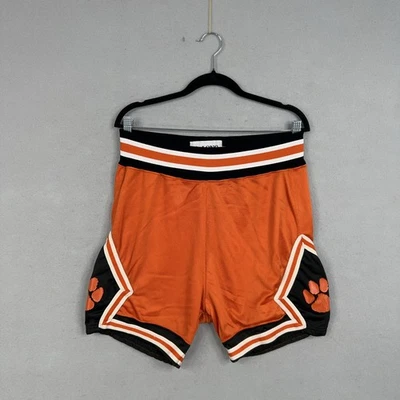 Pantalones Cortos de Baloncesto DeLONG Pro Para Hombres 36 Naranja Negro Pata de Tigre Malla Borde a Rayas Foto 1 de 4