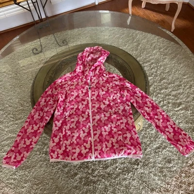 Cortavientos Embalable Mickey Mouse Parques Disney Nylon Rosa y Blanco Talla Mediana Foto 1 de 4