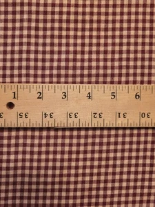 Homespun Cotton Medium Check Fabric Dark Red By The Yard New - Picture 1 of 2
