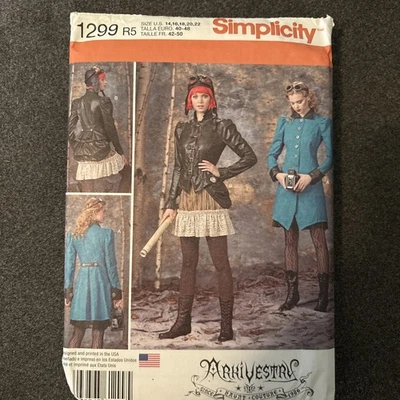 Simplicity 1299 Pattern Steampunk Coat Jacket Skirt ArkiVestry 14 16 18 20 22 FF - Image 1 of 3