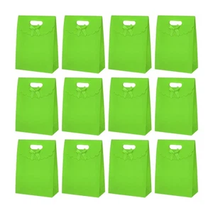 12 piezas bolsas de regalo 6,5 x 2,4 x 5 pulgadas bolsa de envoltura de regalo con asas de cinta de lazo verde - Imagen 1 de 7