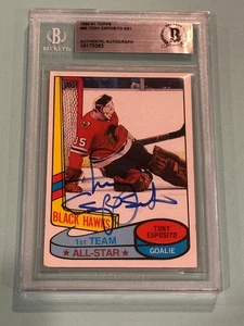 TONY ESPOSITO Signed 1980-81 TOPPS Card #86 Beckett BAS - Picture 1 of 2